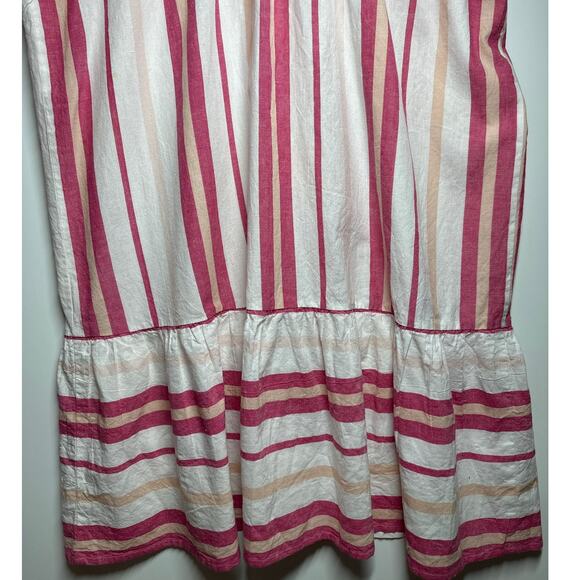 Faherty Striped Longline Duster Cotton Linen One Size Boho Beach Lightweight - Picture 12 of 14